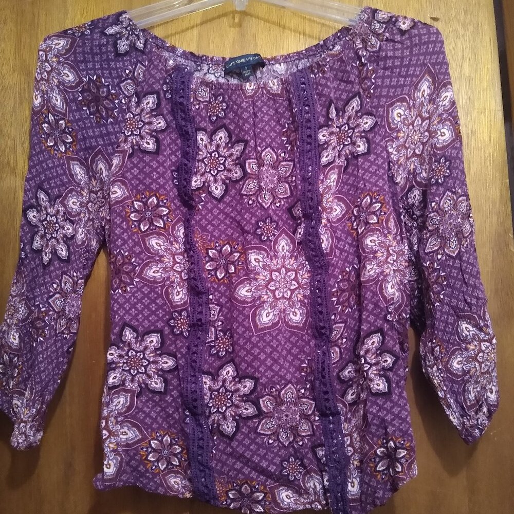 Adrienne Vittadini blouse in various shades of red-purple - women's small